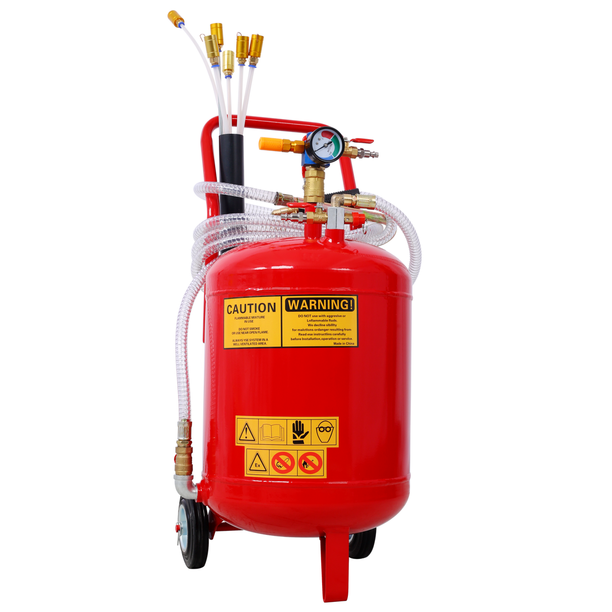 24L 6.3 Gallon Air Pneumatic Waste Oil Extractor Portable Oil Drain Tank Professional Integrated Level Gauge - Fab Heavy Parts