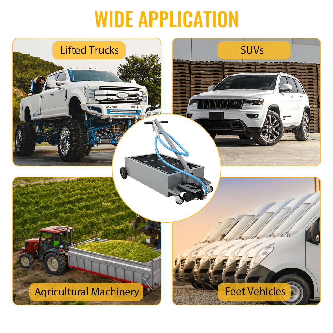 25 Gallon Low Profile Oil Drainer Oil Drain Pan with Electric Pump - Fab Heavy Parts