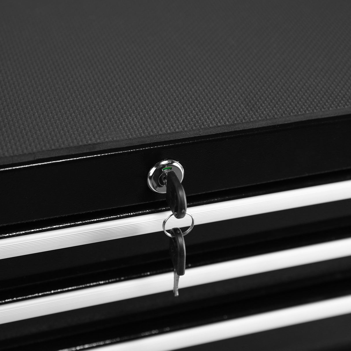 7引き出しポータブルローリングツールチェストボックス - ブラック