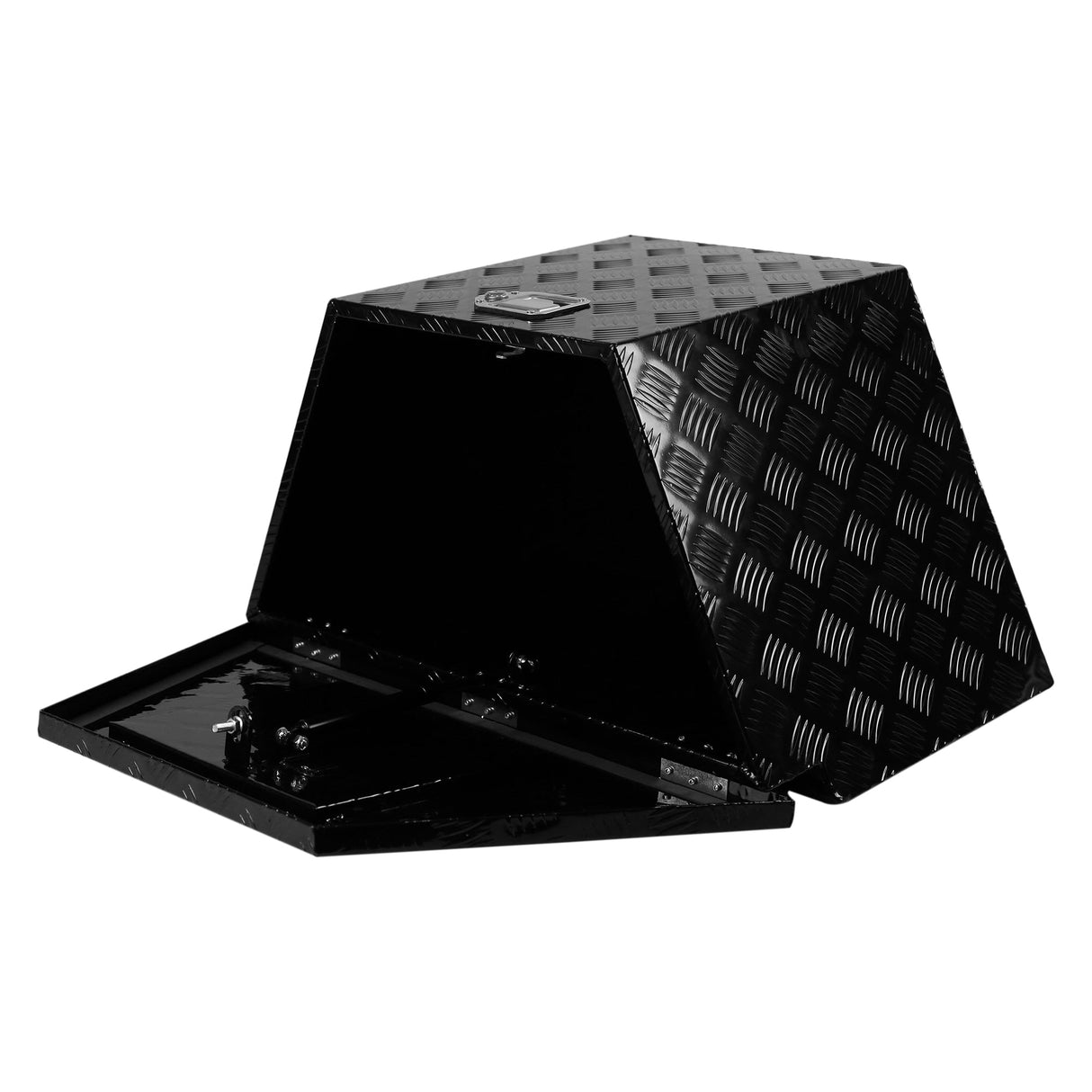 28.5 Inch Truck Box Heavy Duty Aluminum Alloy Diamond Plate Tongue Box Tool with Lock and Keys 28.5"x17.7"x18.5" - Fab Heavy Parts