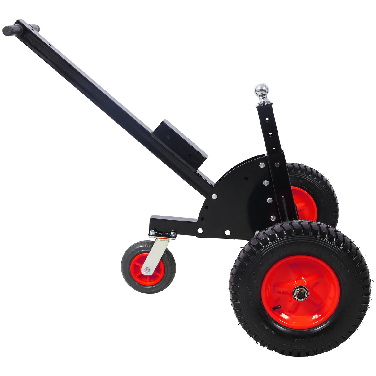 2-in-1 Heavy Duty 1,500lbs Trailer Dolly Load Capacity Mover 2" Hitch Ball 24''-35.4'' Adjustable Height RV Boat--Black Red