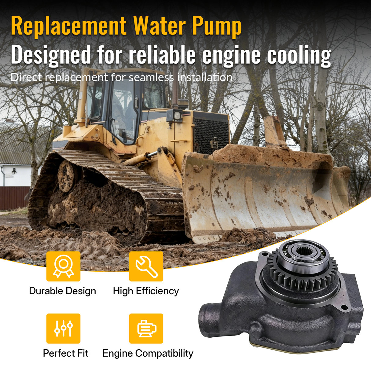 Water Pump 1727760 0R0997 172-7760 0R-0997 Fits for Caterpillar 3304 3306 Engine 330 350 966F D4H D6D R1300 R1300G
