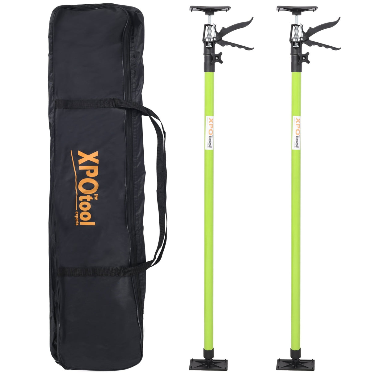 2Pack Adjustable Support Pole Steel 3rd Hand Support System Rod Extends from 45 to 114 Inch with Carrry Bag - Green - Fab Heavy Parts