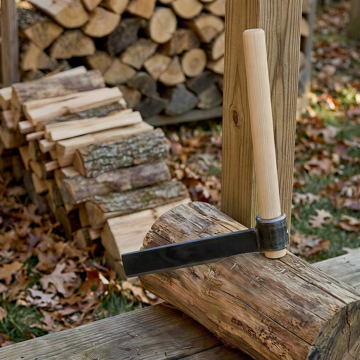 2PACK Heavy Duty Shingle Froe with Wood Handle 15" Blade Shingle Froe Heavy Duty Wood Splitter & 2" Wide Black Steel Blade & Wooden Handle - Fab Heavy Parts