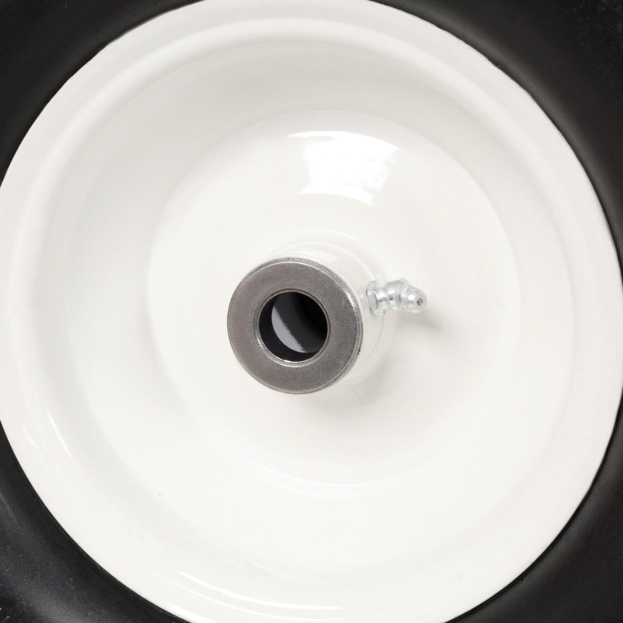 2PCS 13x5.00 - 6" Flat Free Lawn Mower Tires Smooth Tread 3/4" Bearing 3" Central Hub 500 LB Capacity per pc. - Fab Heavy Parts