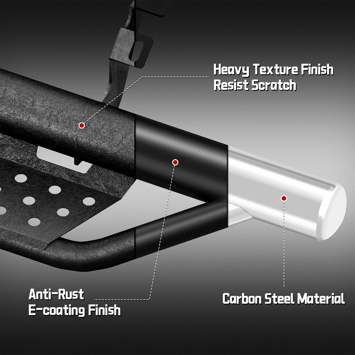 2PCS 6 Running Boards For 2020 - 2025 Jeep Gladiator JT 4 Door Side Steps - Fab Heavy Parts