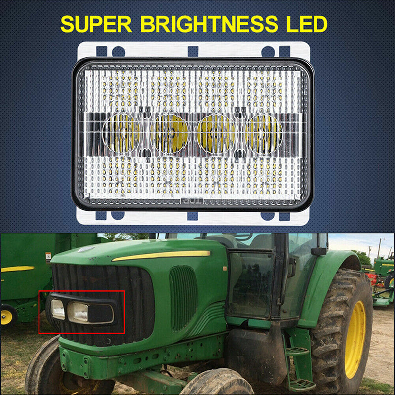 2 PCS 6"x4" LED Headlights Front Hood Light AL152328 Fits for John Deere 5225 5325 5425 5525 5625