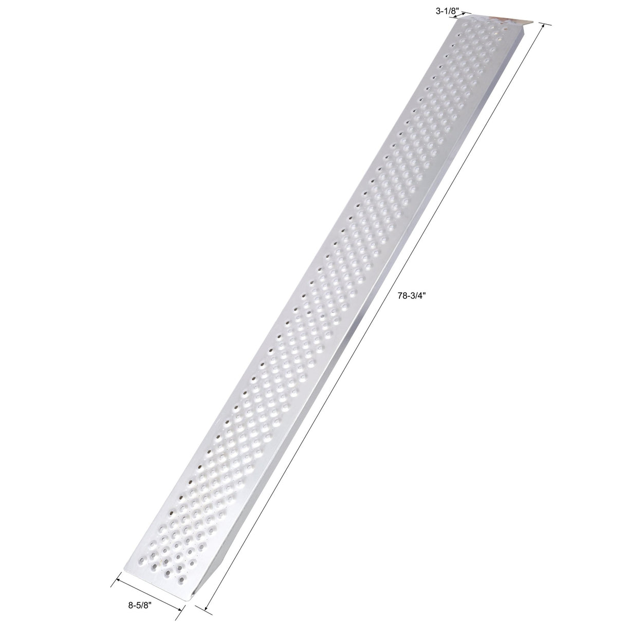 2PCS Aluminum Ramps 78"L x 8.5"W Lightweight Loading 880lbs/PR Capacity - Silver - Fab Heavy Parts