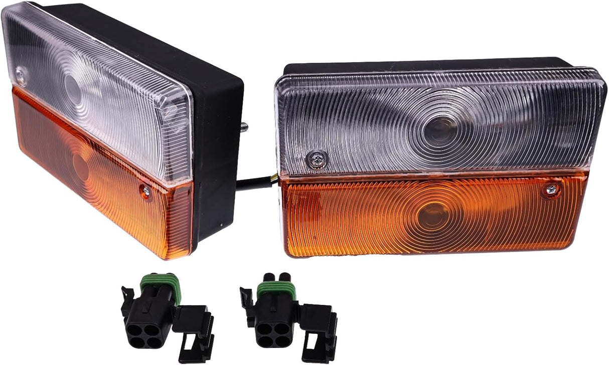 2PCS Front Side Light Lamp 700/30800 70030800 Fits for JCB Backhoe Loader 2CX 3C 3CX 3D 4C 4 4CX 1400B - 2 1550B - 2 1600B - 2 1700B - 2 3D - 4 3DS - 4 - Fab Heavy Parts