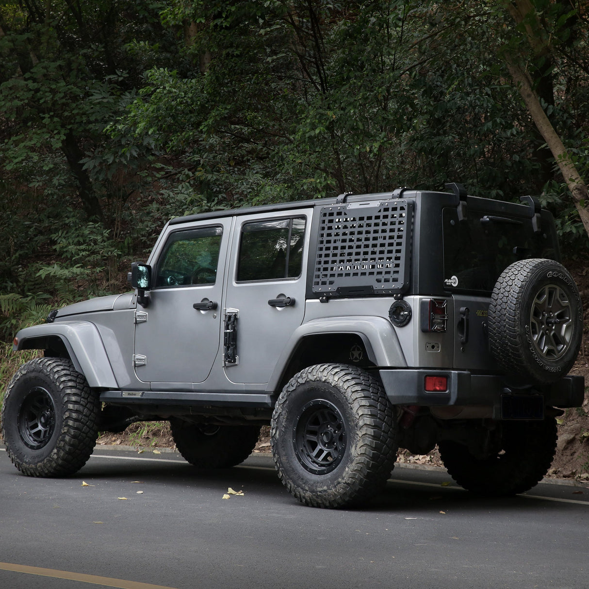 2PCS Rear Window Storage Panel Cargo Shelf Fits for Jeep Wrangler 2007 - 2018 JK 4 Doors Tactical Storage System Multifunctional Flank Kit - Fab Heavy Parts