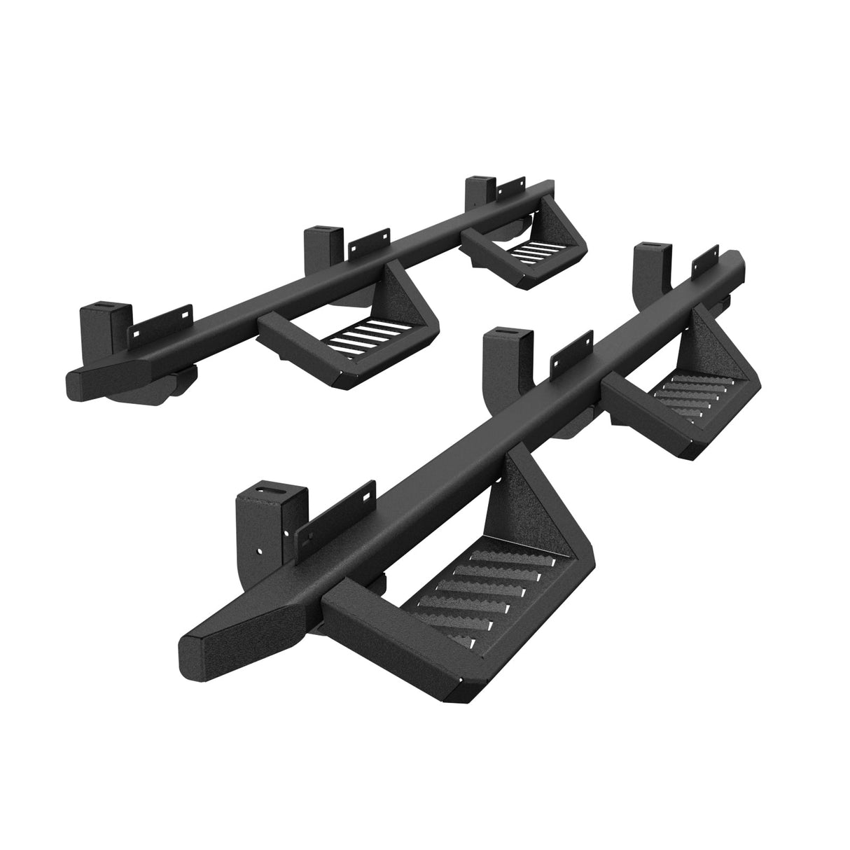 2PCS Running Boards For 18 - 25 Jeep Wrangler JL Black Powder Coated Side Steps Bars - Fab Heavy Parts