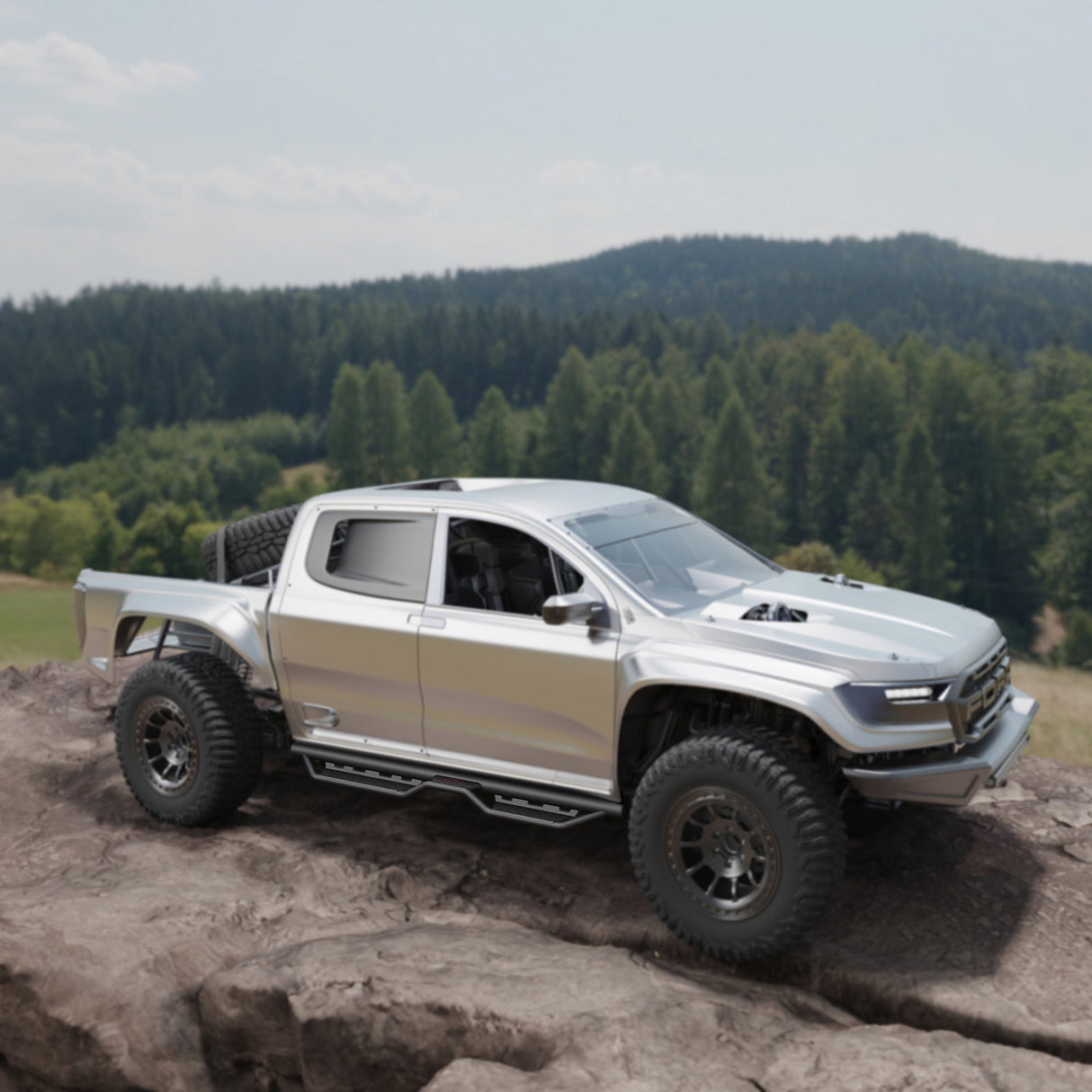 2PCS Running Boards For 2005 - 2023 Toyota Tacoma 4 Doors Double Cab Side Steps Bars - Fab Heavy Parts