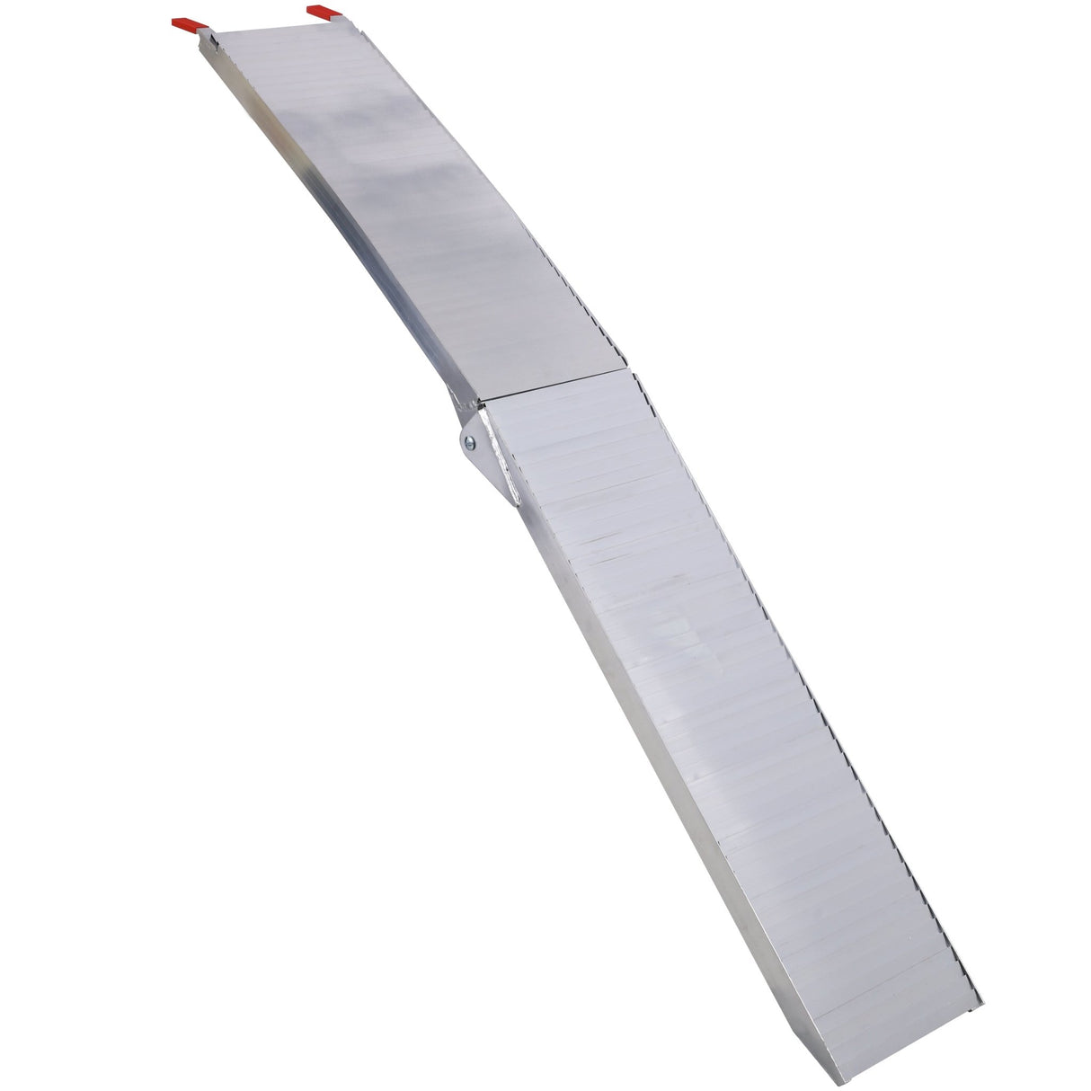 2PCS Truck Ramps 80"x12" Portable Loading Ramp 1500 LBS Capacity Aluminum Folding with Handle & Buckle - Silver - Fab Heavy Parts