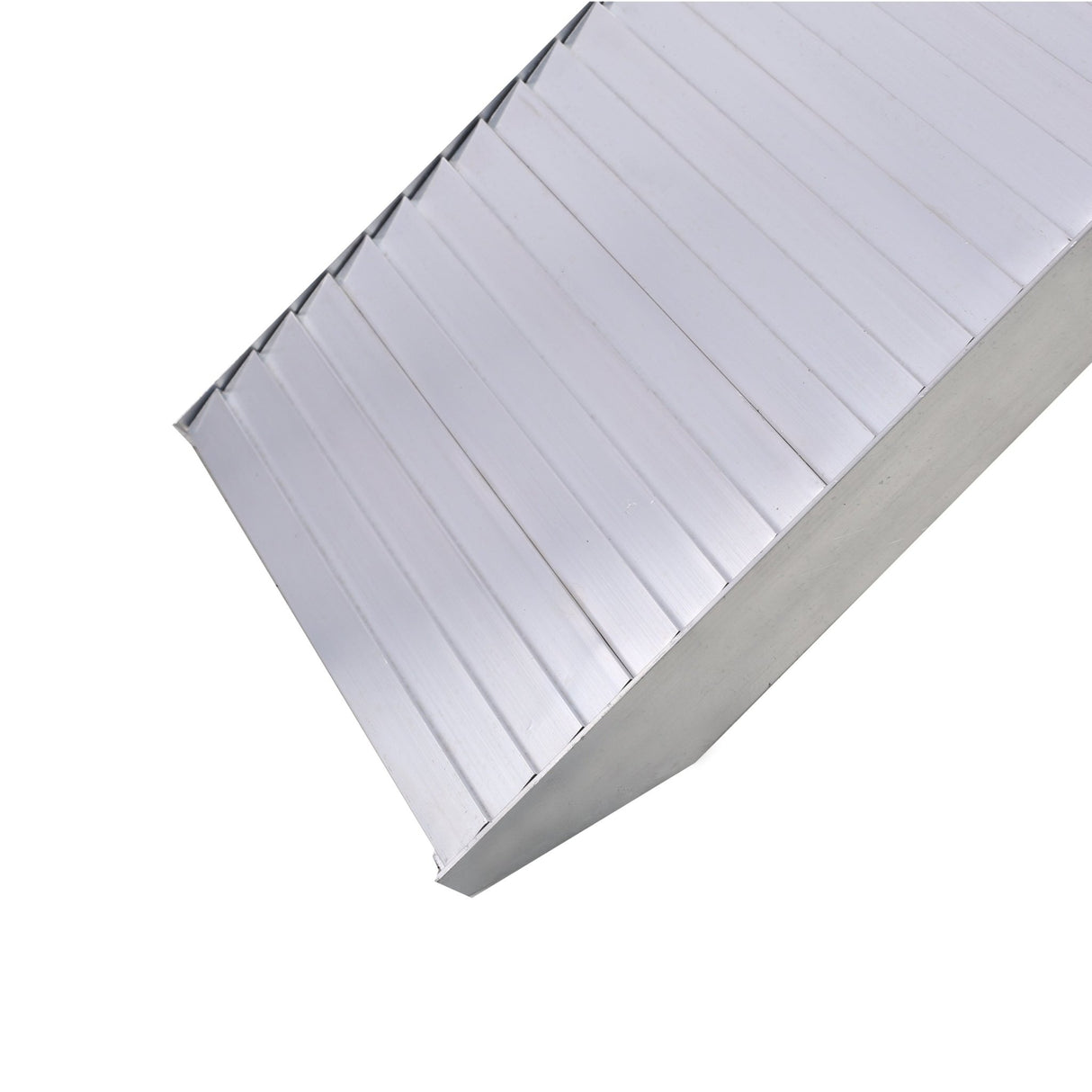 2PCS Truck Ramps 80"x12" Portable Loading Ramp 1500 LBS Capacity Aluminum Folding with Handle & Buckle - Silver - Fab Heavy Parts