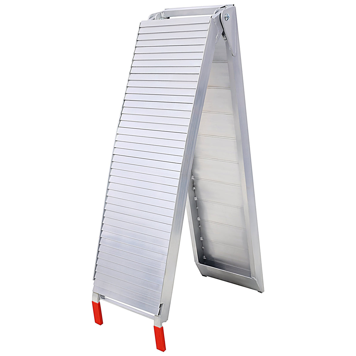 2PCS Truck Ramps 80"x12" Portable Loading Ramp 1500 LBS Capacity Aluminum Folding with Handle & Buckle - Silver - Fab Heavy Parts