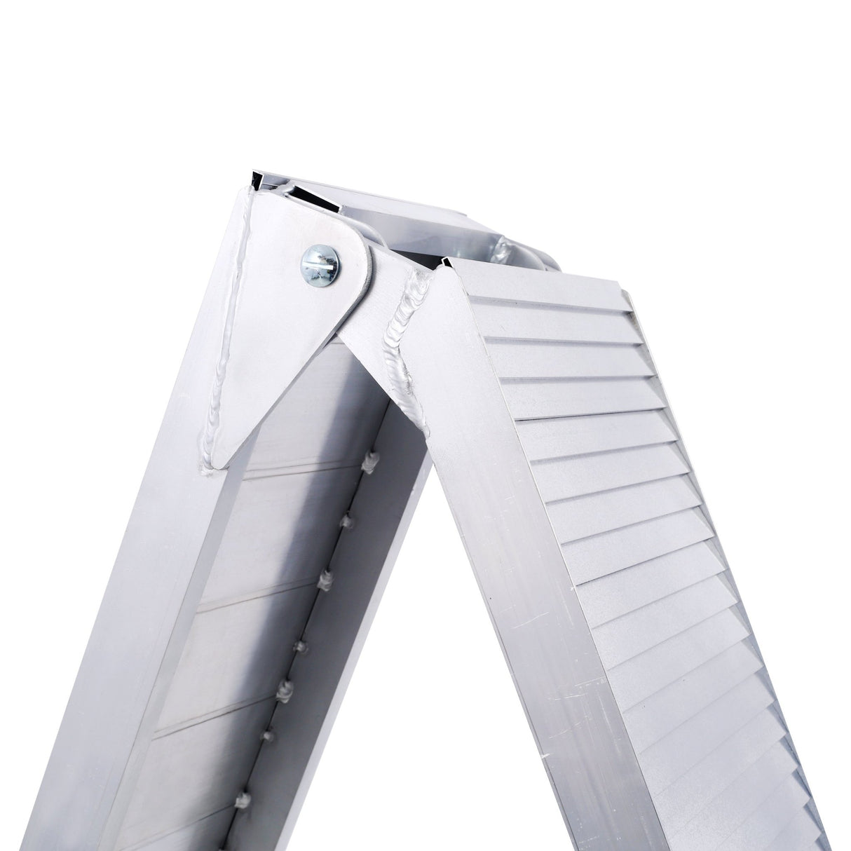 2PCS Truck Ramps 80"x12" Portable Loading Ramp 1500 LBS Capacity Aluminum Folding with Handle & Buckle - Silver - Fab Heavy Parts