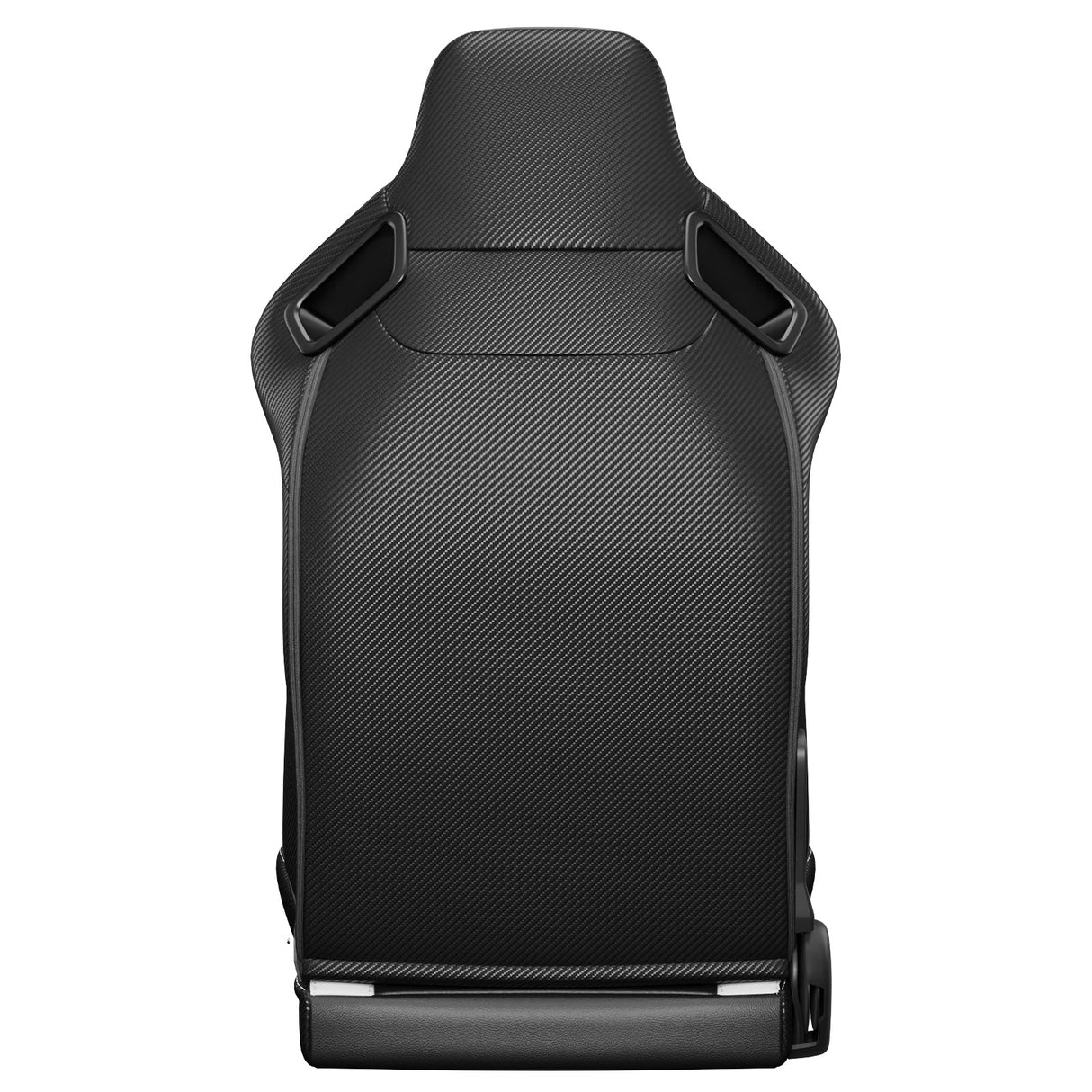 2PCS Universal Bucket Racing Seats White Stitch PVC Leather Reclinable Carbon Look Leather Back With Adjustor Slider(Not Including Seat Bracket) - Fab Heavy Parts