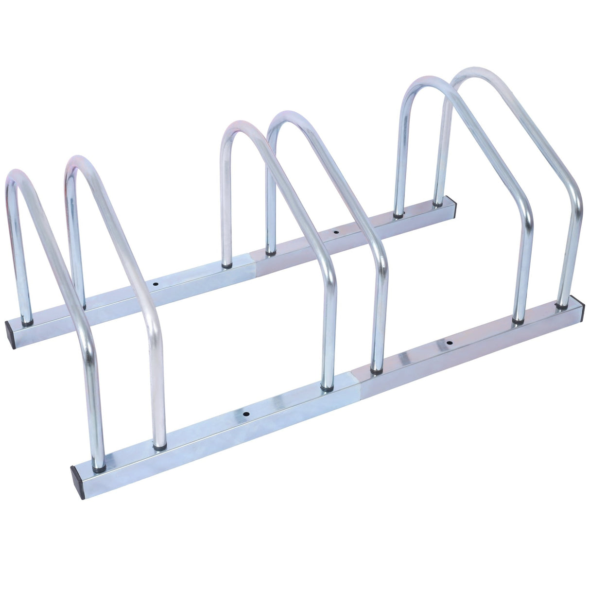 3 Bikes Floor Bike Stand Parking Rack 22 - 28" Wheel Max Tire Width 2.15" Galvanization - Fab Heavy Parts