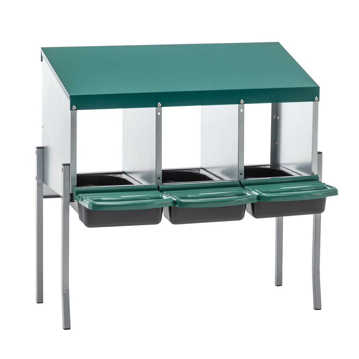 3 Holes Chicken Nesting Boxes with Legs and Lid Cover - Fab Heavy Parts