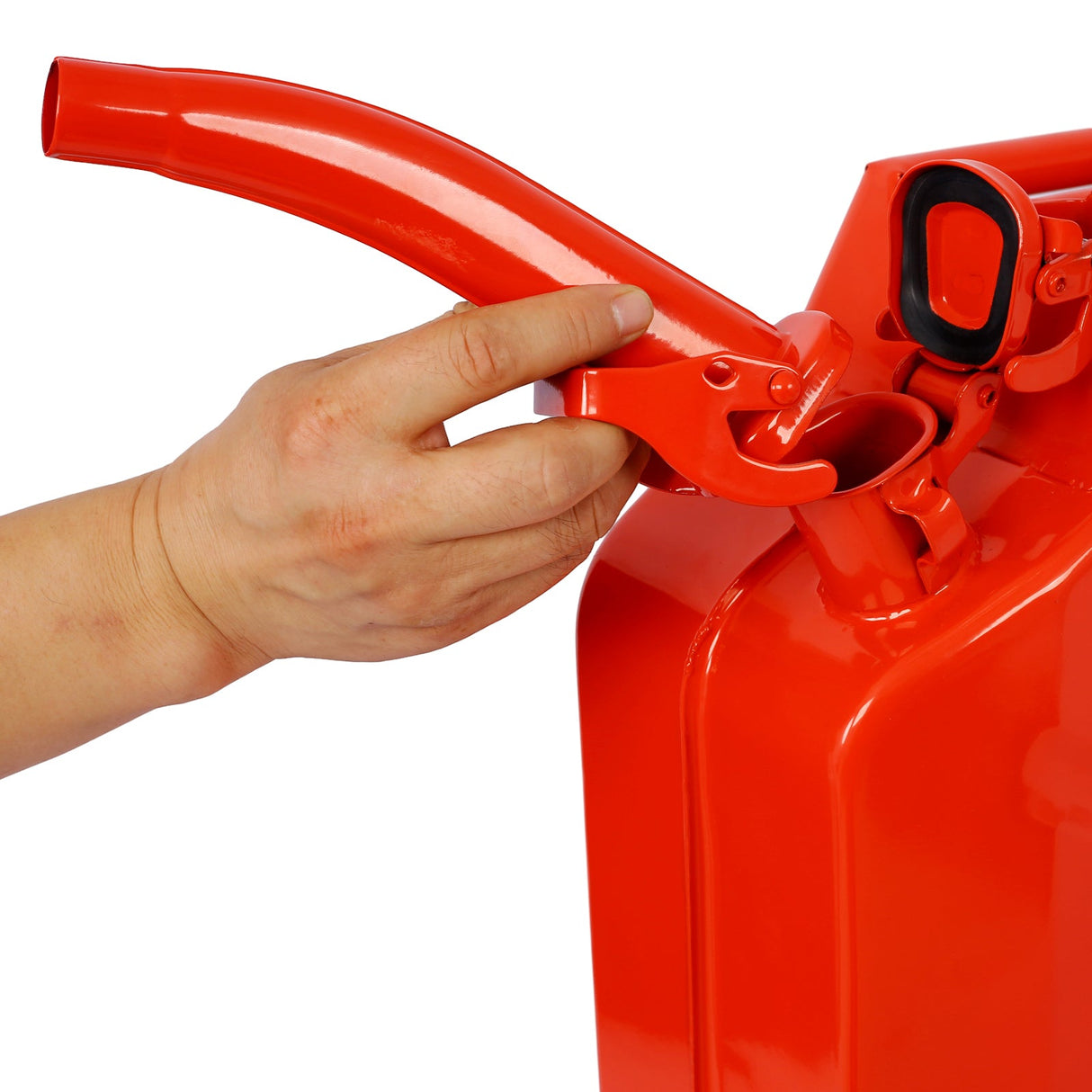 3 Pcs 5 Gallon Fuel Can with Flexible Spout Steel - Red - Fab Heavy Parts