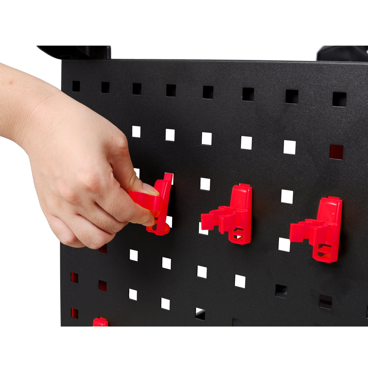 3 Tier Rolling Auto Detail Cart with Wheels & Bucket & Panel & Hook - Red&Black - Fab Heavy Parts