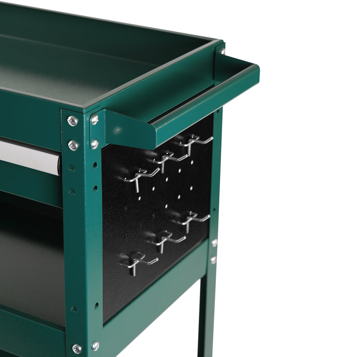 3 Tier Rolling Tool Cart Heavy Duty Utility Organizer with Storage Drawer - Green - Fab Heavy Parts