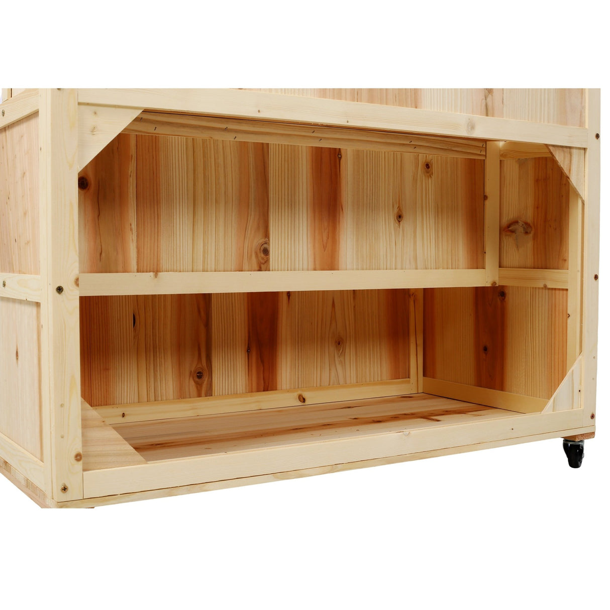 3 - Tiers Raised Garden Bed with Trellis 53" H Vertical Planter Box with Wheels & Back Storage Area for Flowers Vegetables Herbs Natural - Fab Heavy Parts