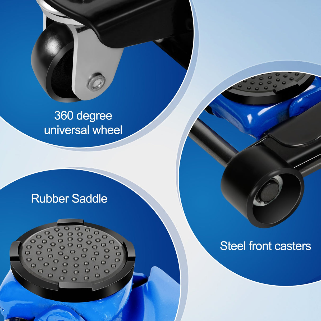 3 Ton 6600lbs Low Profile Floor Jack Dual Piston Quick Lift Pump Lifting Range 75mm/2.95" - 460mm/18.11" - Blue - Fab Heavy Parts