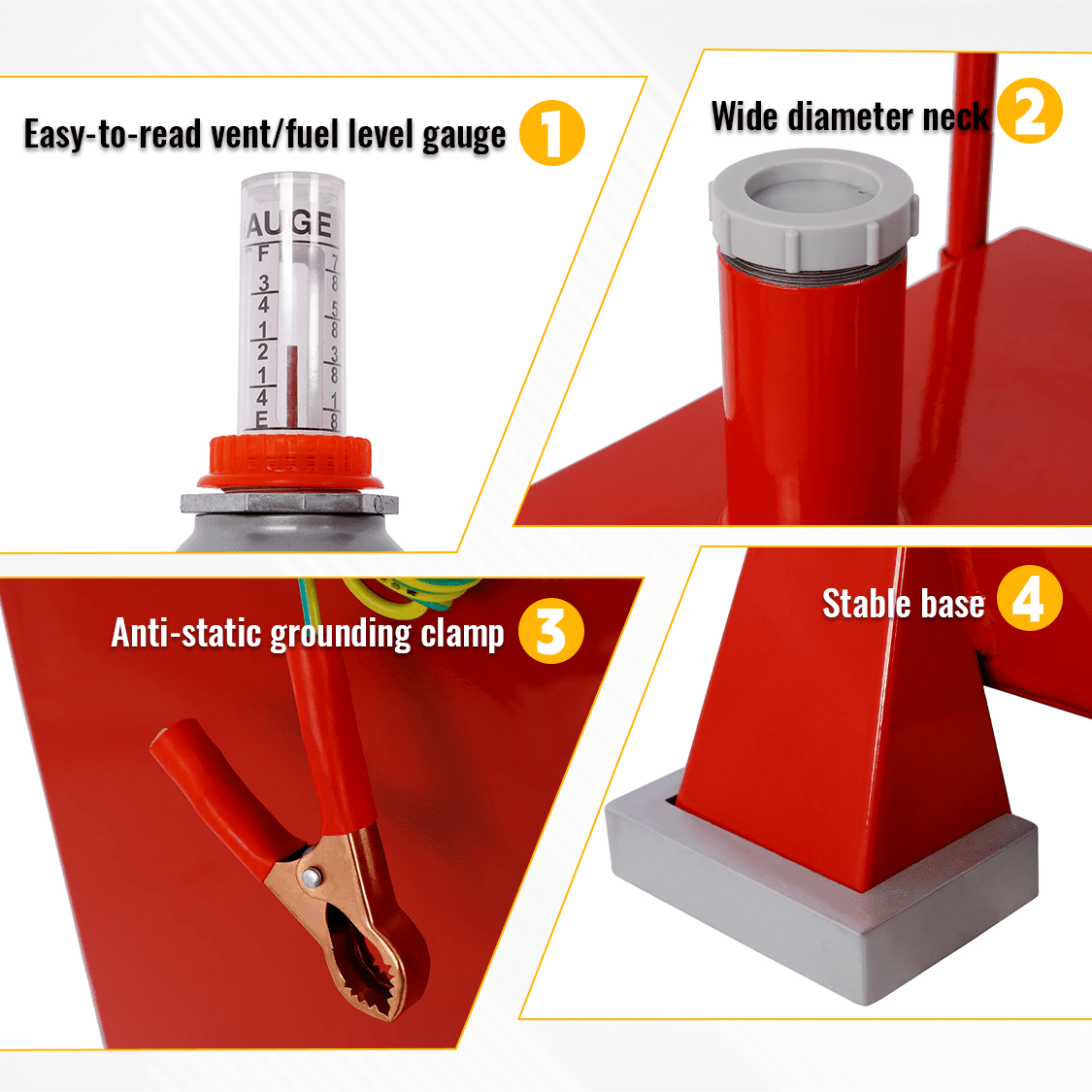 30 Gallon Gas Caddy With Wheels Reversible Rotary Hand Siphon Pump Storage - Red - Fab Heavy Parts