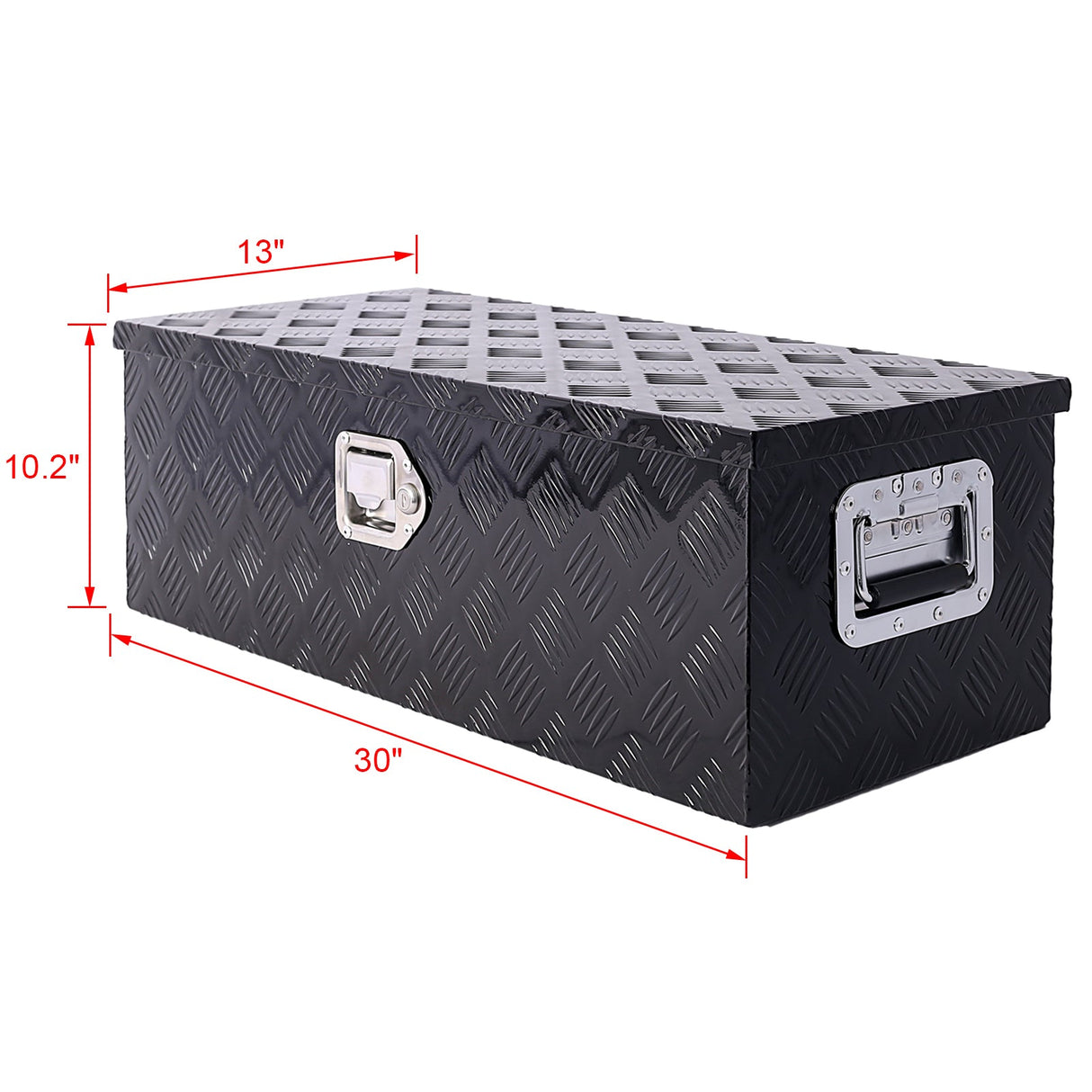 30 inch Truck Tool Box Aluminum Truck Bed Tool Box, Diamond Plate Tool Box with Side Handle and Lock Keys, Storage Tool Box Chest Box Organizer for Pickup, RV, Trailer, Truck Bed - Black - Fab Heavy Parts