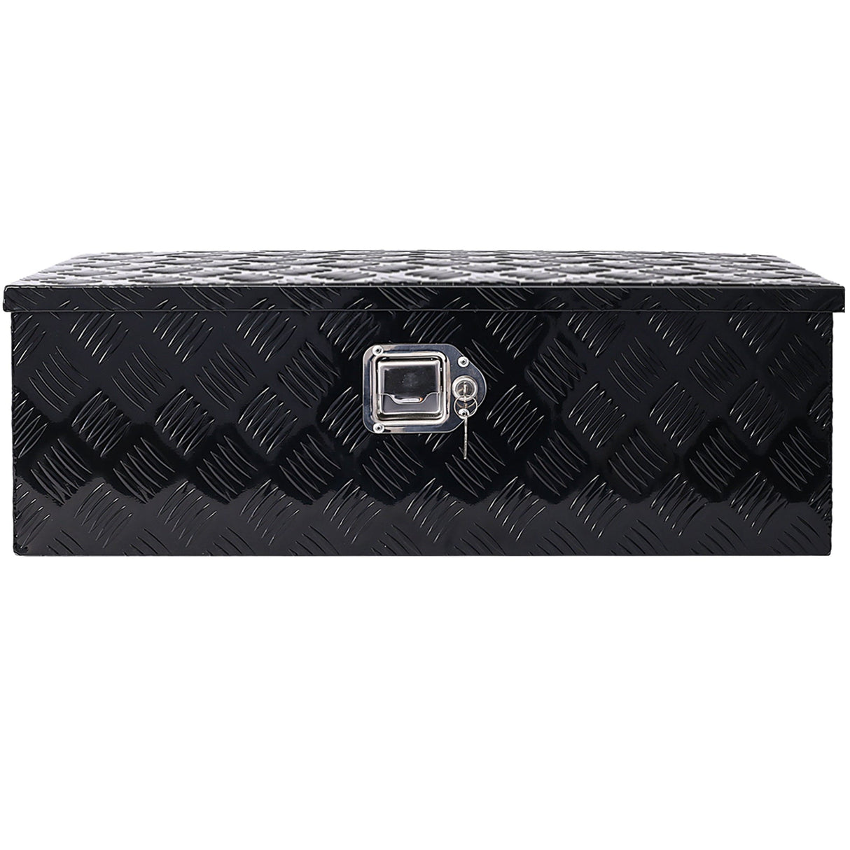 30 inch Truck Tool Box Aluminum Truck Bed Tool Box, Diamond Plate Tool Box with Side Handle and Lock Keys, Storage Tool Box Chest Box Organizer for Pickup, RV, Trailer, Truck Bed - Black - Fab Heavy Parts