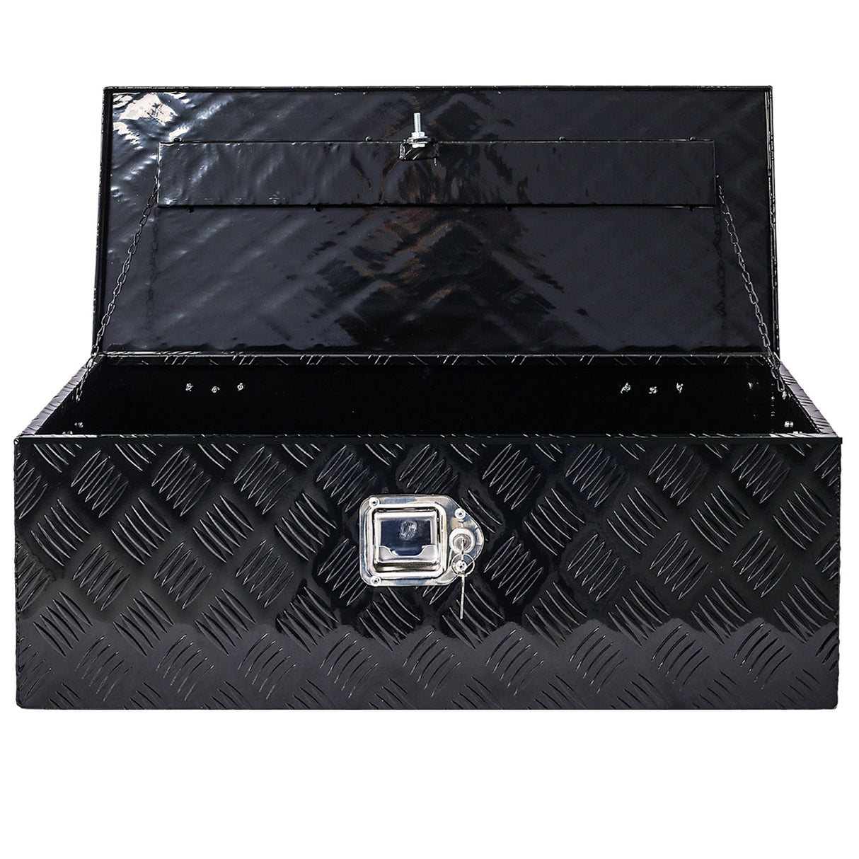 30 inch Truck Tool Box Aluminum Truck Bed Tool Box, Diamond Plate Tool Box with Side Handle and Lock Keys, Storage Tool Box Chest Box Organizer for Pickup, RV, Trailer, Truck Bed - Black - Fab Heavy Parts