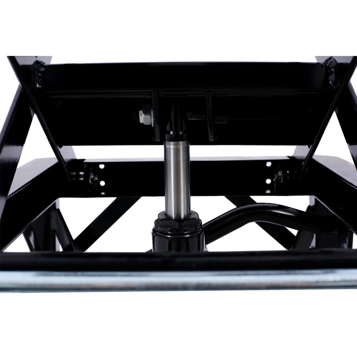 300 lbs Hydraulic Motorcycle Scissor Jack Lift Foot Step Wheels - Black - Fab Heavy Parts
