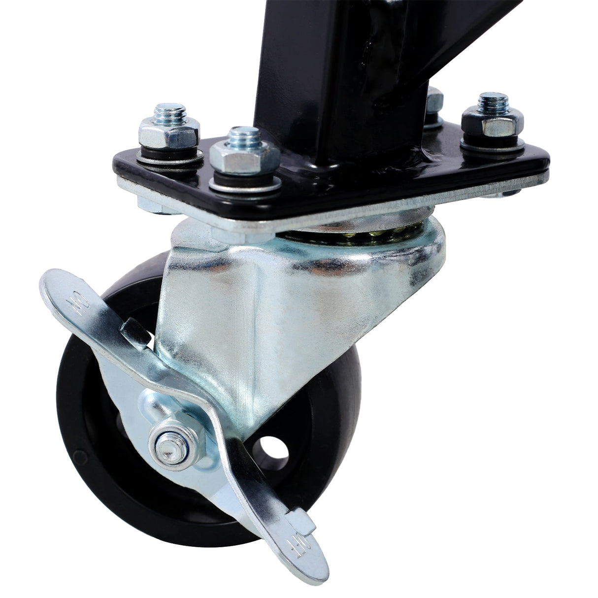 300 lbs Hydraulic Motorcycle Scissor Jack Lift Foot Step Wheels - Black - Fab Heavy Parts