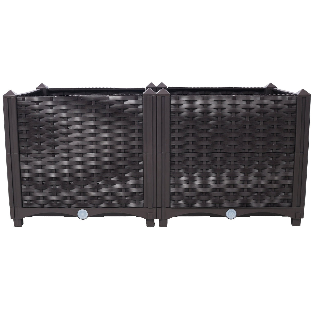 31.5" L X 15.7" D X 14.7" H Deep Raised Garden Bed Plastic Planter Boxes for Vegetables Flowers Herbs and Succulents Self - Watering Raised - Brown - Fab Heavy Parts