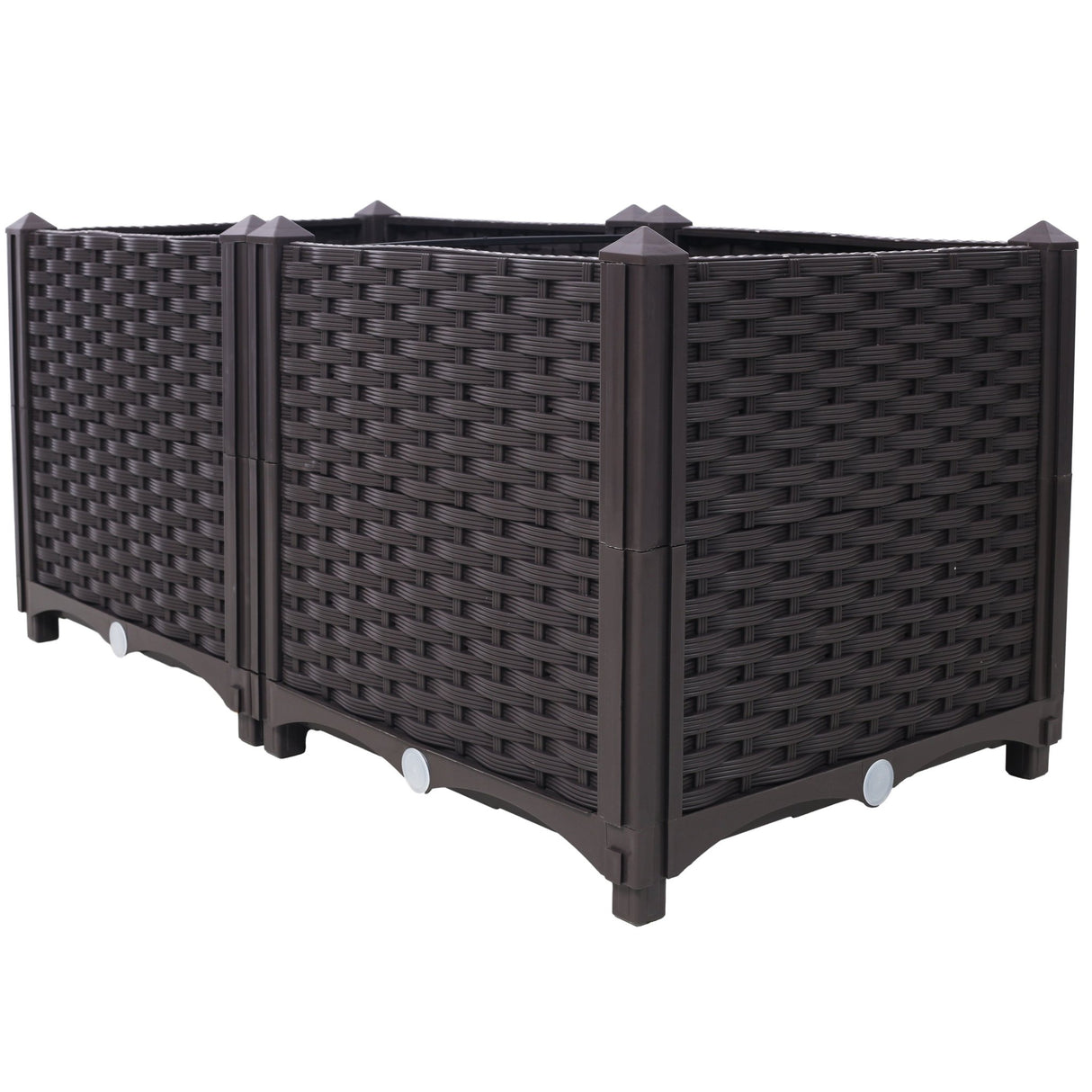 31.5" L X 15.7" D X 14.7" H Deep Raised Garden Bed Plastic Planter Boxes for Vegetables Flowers Herbs and Succulents Self - Watering Raised - Brown - Fab Heavy Parts