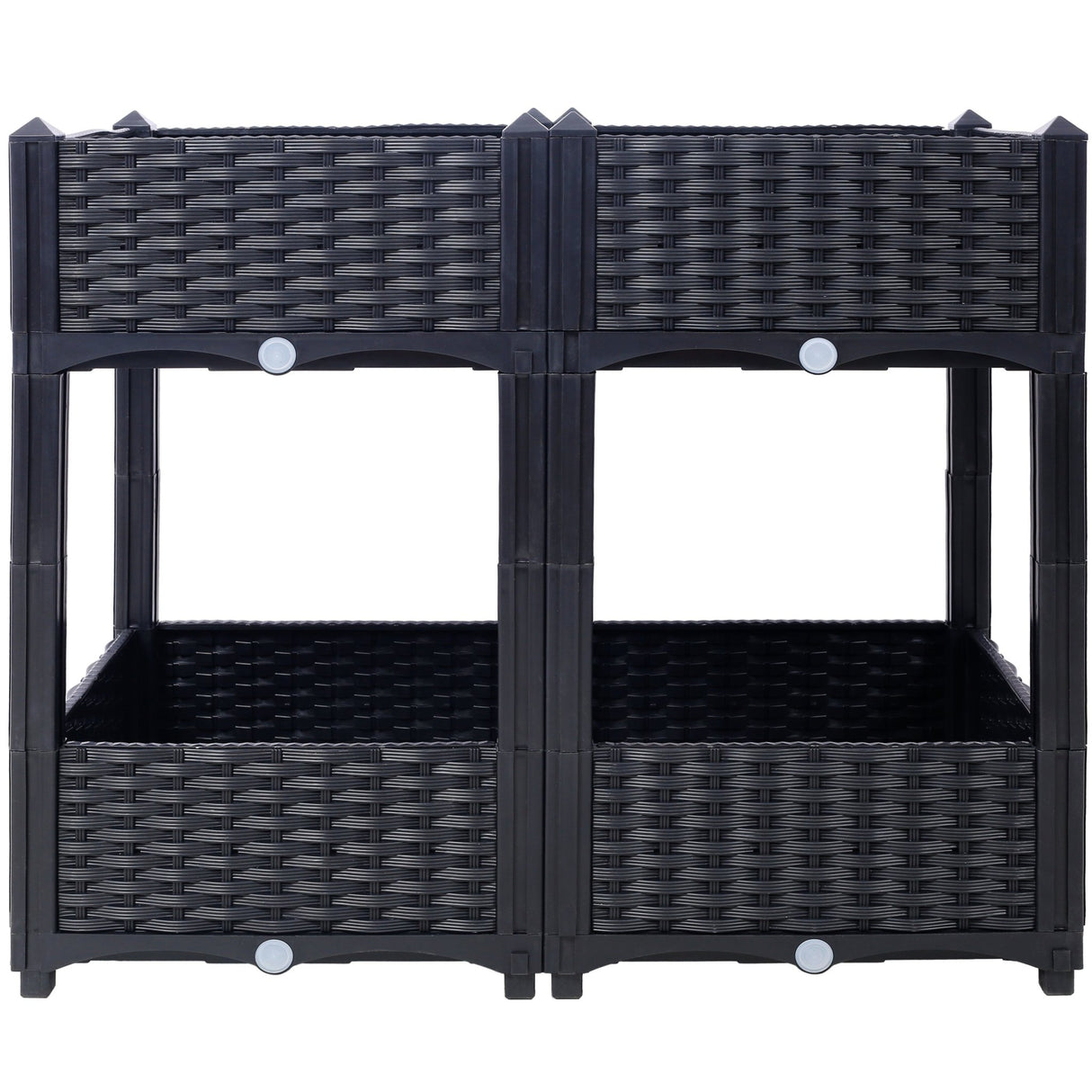 31.5"x15.7"x27.7" Elevated Planter Garden Box with Drainage Plug Raised Beds for Vegetable/Flower/Herb Outdoor Standing Gardening Kit - Black - Fab Heavy Parts