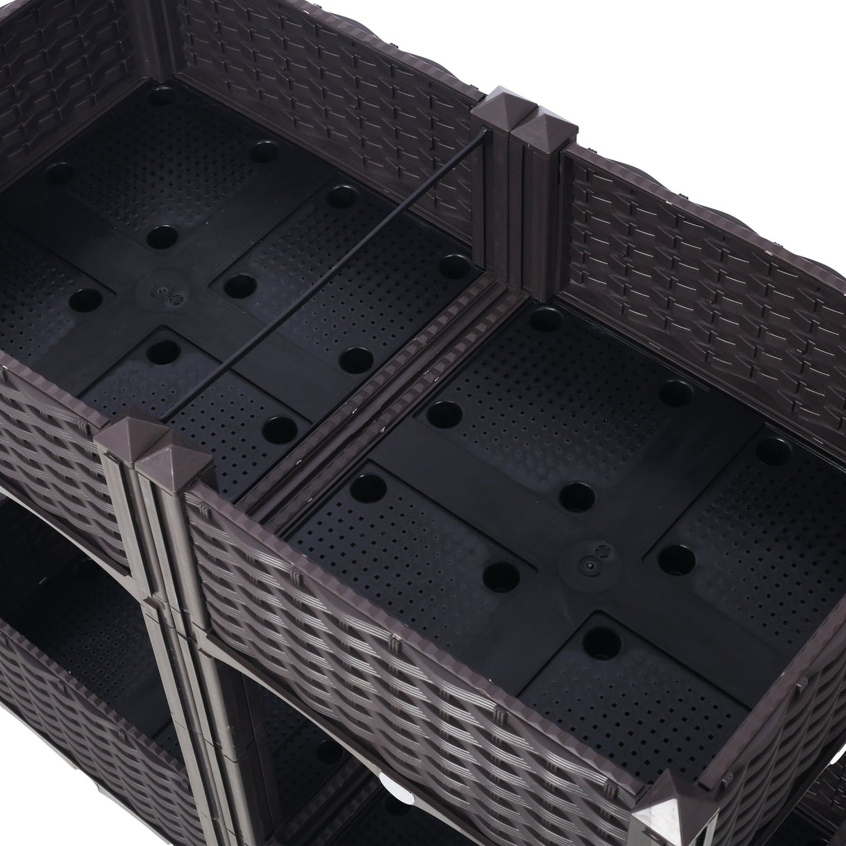 31.5"x15.7"x27.7" Elevated Planter Garden Box with Drainage Plug Raised Beds for Vegetable/Flower/Herb Outdoor Standing Gardening Kit - Brown - Fab Heavy Parts
