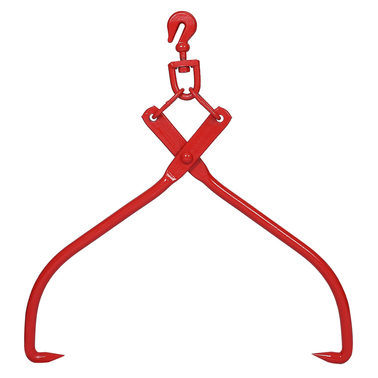 32 in Log Lifting Tongs Heavy Duty Grapple Timber Claw - Red - Fab Heavy Parts