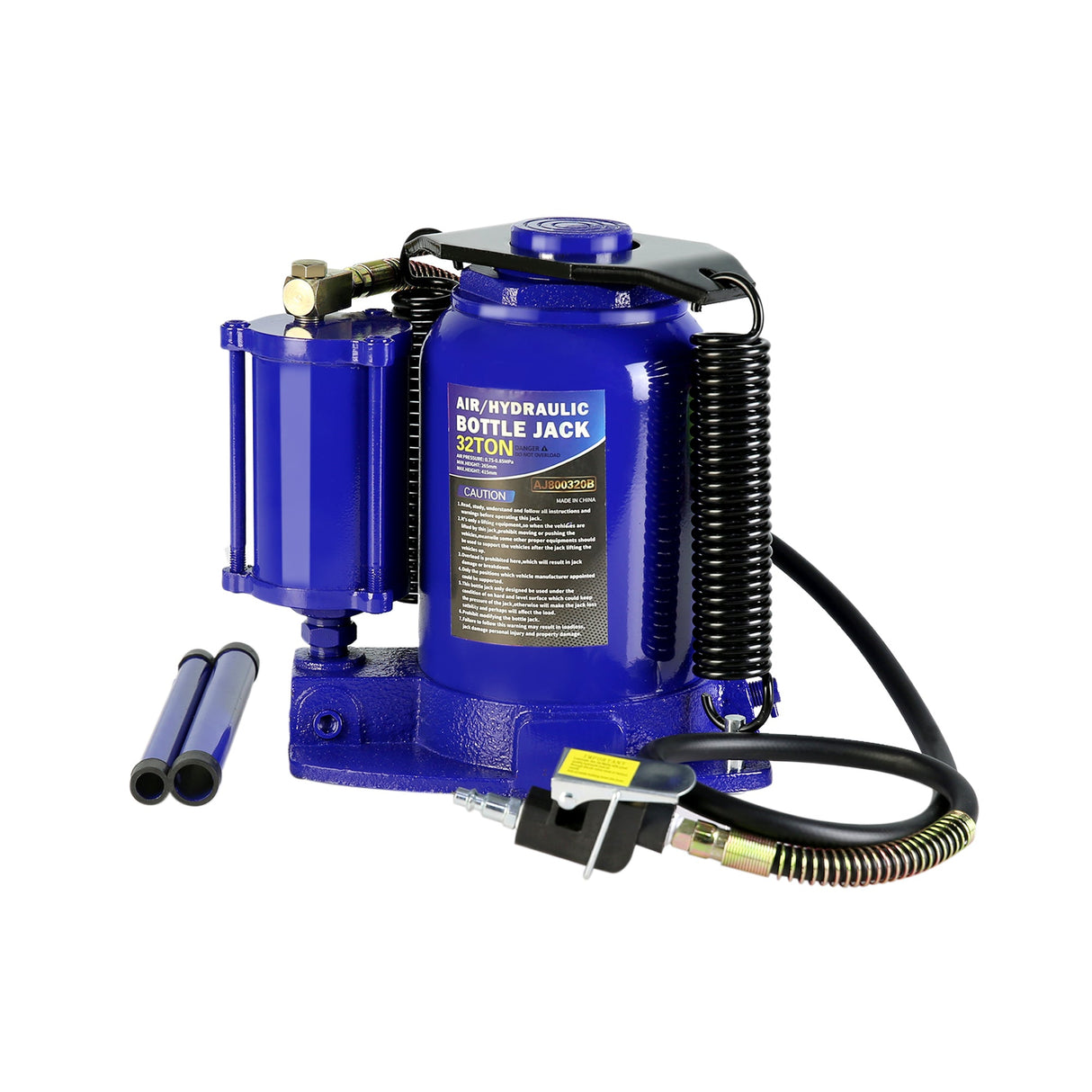 32 Ton Air Hydraulic Bottle Jack Manual Heavy Duty - Blue - Fab Heavy Parts
