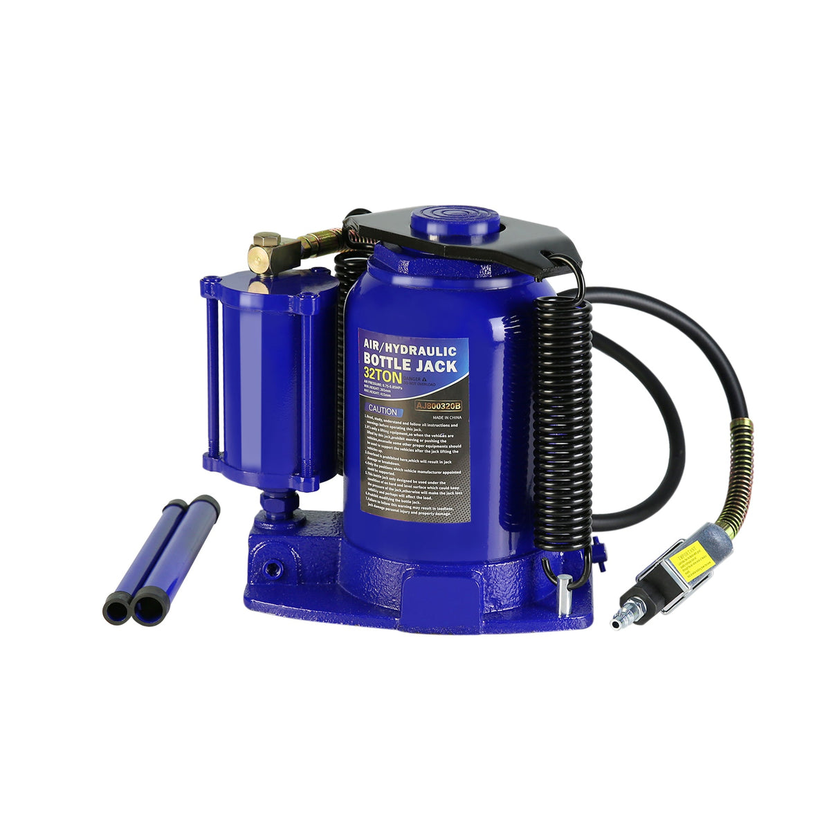 32 Ton Air Hydraulic Bottle Jack Manual Heavy Duty - Blue - Fab Heavy Parts