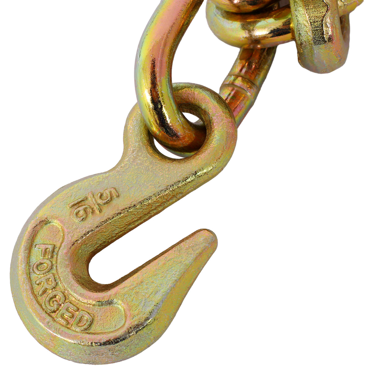 2 Pcs 5/16" x6' Leg G70 15" Long Shank J Hook Tow Chain w/RTJ Cluster Grab 4700 lbs WLL Heavy Duty