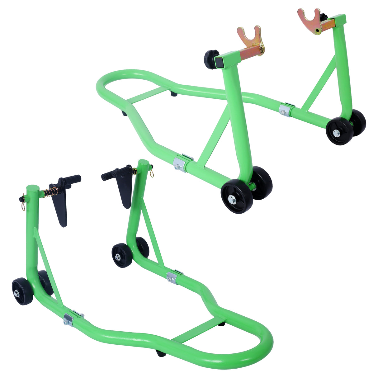 Motorcycle Stand 1000LB Sport Bike Front and Rear Wheel Lift Swingarm Paddock U--Green