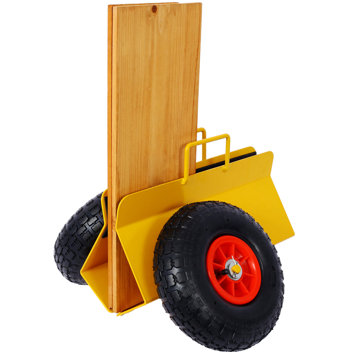 Heavy Duty Panel Dolly Slab with Handle & 2 10" Pneumatic Tires Wheels 600LBS Load Capacity--Yellow