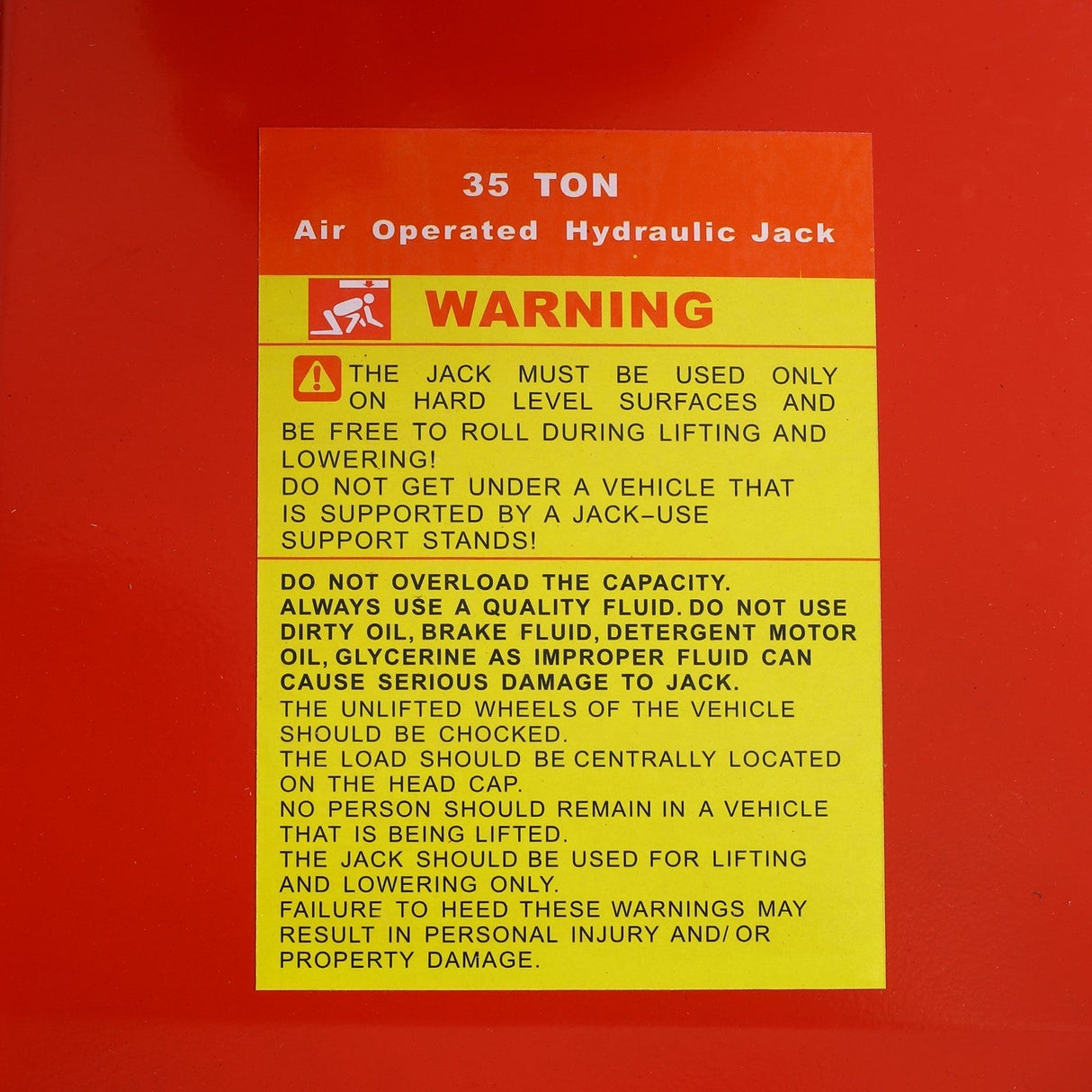 35 Ton Hydraulic Floor Jack Air Operated Axle Bottle with 4 Extension Saddle Set Built - in Wheels Red - Fab Heavy Parts