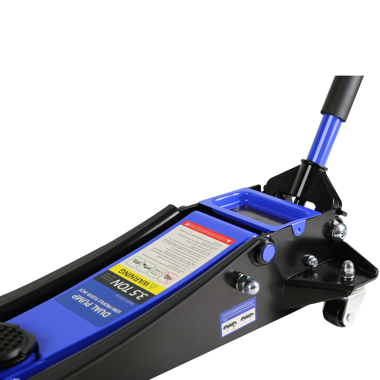 3.5 Ton Low Profile Heavy - Duty Steel Racing Floor Jack with Dual Piston Quick Lift Pump Lifting Range 4" - 21" - Fab Heavy Parts
