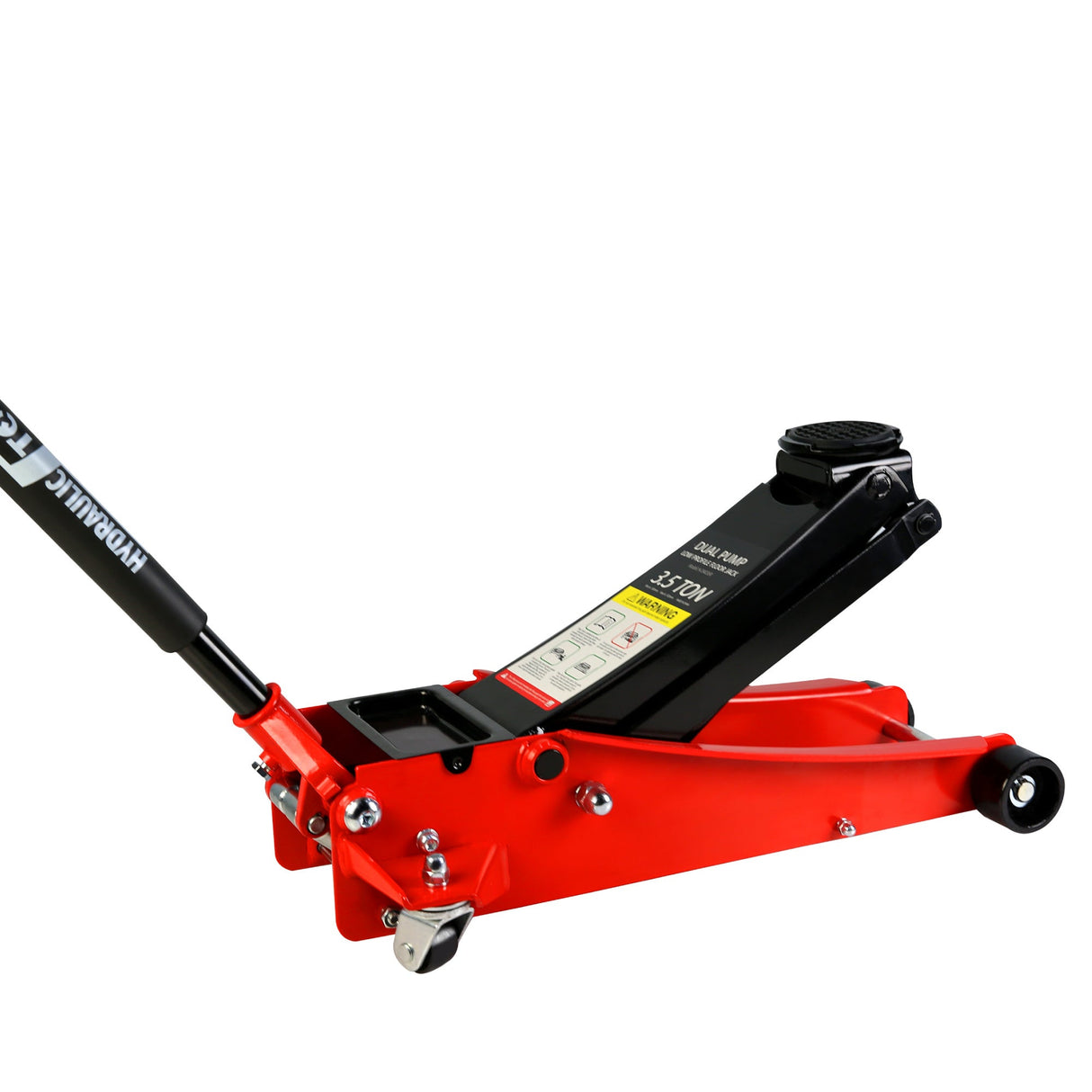 3.5 Ton Low Profile Heavy - Duty Steel Racing Floor Jack with Dual Piston Quick Lift Pump Lifting Range 4" - 21" - Fab Heavy Parts