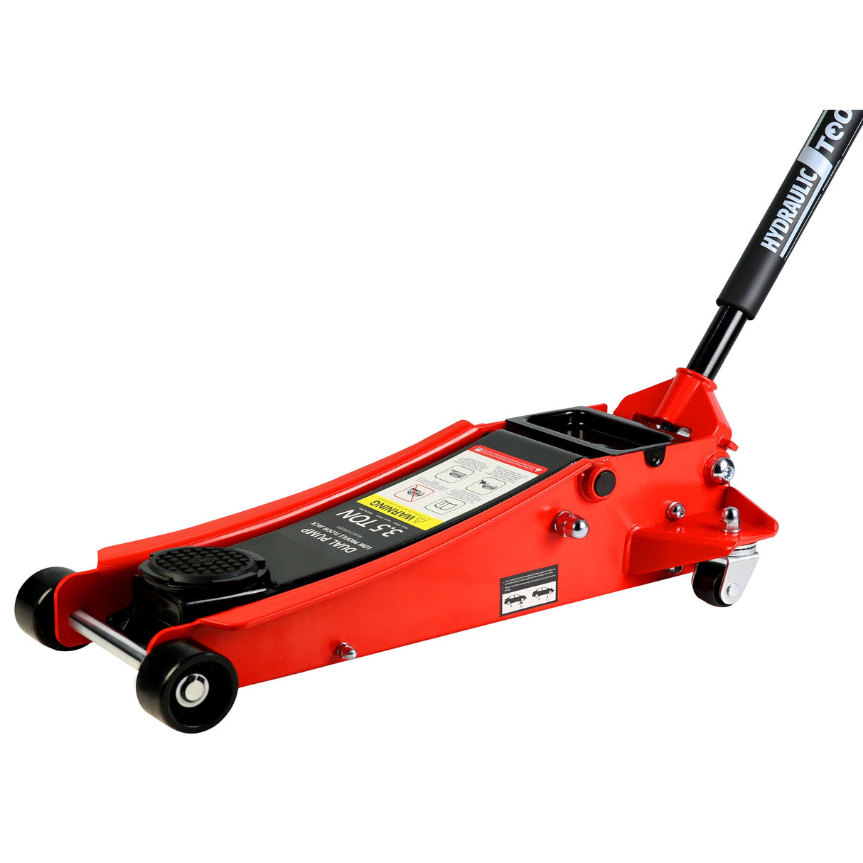 3.5 Ton Low Profile Heavy - Duty Steel Racing Floor Jack with Dual Piston Quick Lift Pump Lifting Range 4" - 21" - Fab Heavy Parts