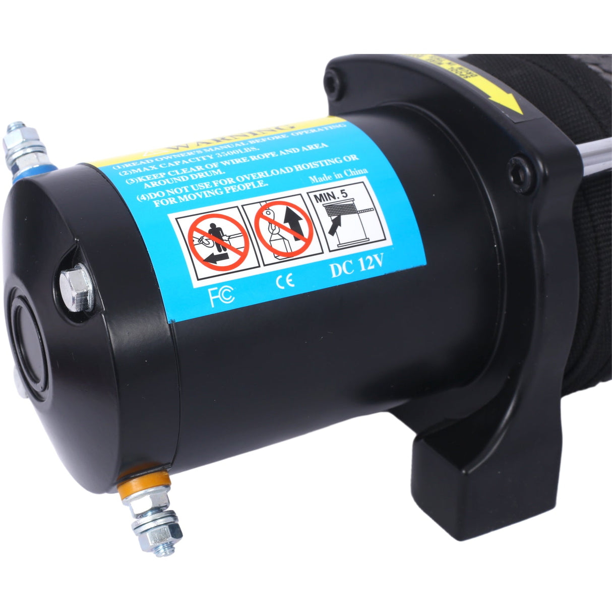 3500 lb Electric Winch 12V Waterproof Synthetic Rope Trailer with Wired and Wireless Remote - Fab Heavy Parts