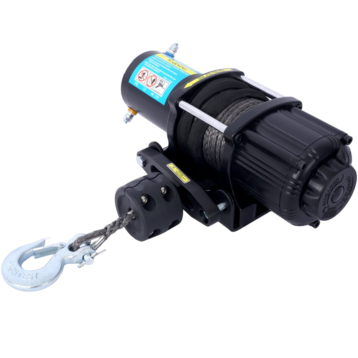 3500 lb Electric Winch 12V Waterproof Synthetic Rope Trailer with Wired and Wireless Remote - Fab Heavy Parts